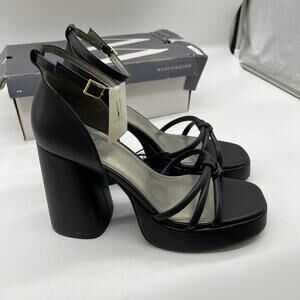 Worthington Womens Ellsworth Heeled Sandals Black Size 8.5M